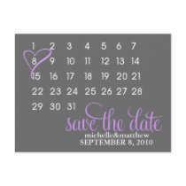 Calendar Wedding Announcement Postcards {purple}