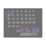 Calendar Wedding Announcement Postcards {purple}