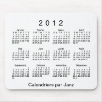 Calendrier 2012 français mousepads
