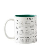 Calendrier 2012 français mugs