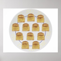 Calendrier beurré de pain grillé affiche
