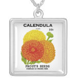 Calendula Vintage Seed Packet Personalized Necklace