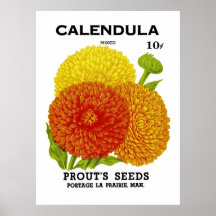 Calendula Vintage Seed Packet Posters