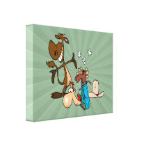 calf roping rodeo cowboy literally stretched canvas prints