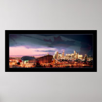 Calgary Panoramic w/ Canadian Flag Print
