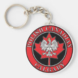 Calgary Round Polish Canadian Leaf Key Chain
