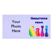Cali Tie-Dye California Hippie Logo Custom Photo Card