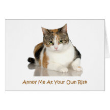 Calico Cat: Annoy Me At Your Own Risk Greeting Card
