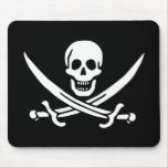 Calico Jack on Black Mouse Mats