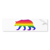 Calif Rainbow Bear Bumper Sticker