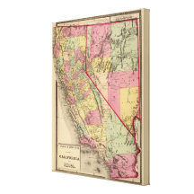 California and Nevada Stretched Canvas Prints