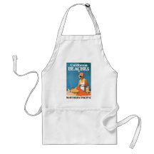 California Beaches Vintage Travel Poster Aprons