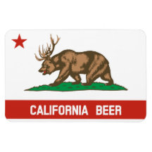 California Beer State Flag Bear Deer Flexi Magnet