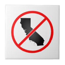 California Cross Out Symbol Ceramic Tile