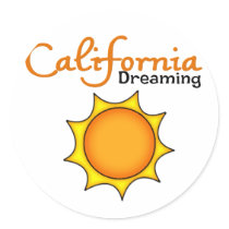 California Dreaming Round Stickers