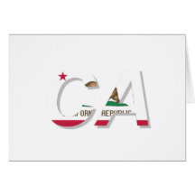 California Flag CA Design Card