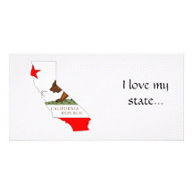 California Flag Map Picture Card