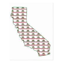 California Flag Outline Postcards