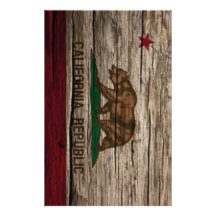 California Flag Rustic wood Personalized Stationery