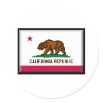California Flag Round Stickers