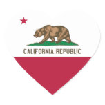 California Flag Heart Sticker