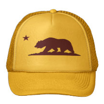 California Flag Yellow Trucker Hat