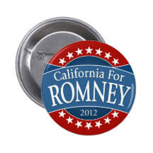 California for Romney Pinback Button