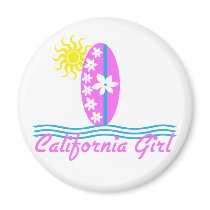 California Girl Pink Surfboard W/Sun