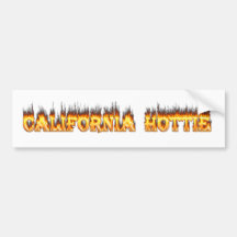 California Hottie fire and flames Bumper Stickers
