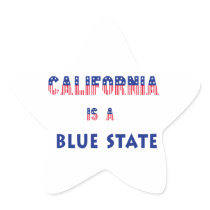 California is a Blue State Star Sticker