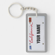 California License Plate (customizable) Acrylic Keychains