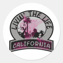 California Life Round Sticker