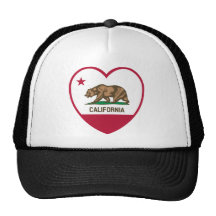 California Love - California Flag Heart Trucker Hats