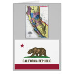 California Map and State Flag Card