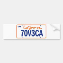 CALIFORNIA MEDAL LOVE REGISTRATION ETIQUETA DE PARACHOQUE