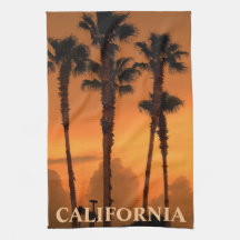 California Palm Trees Gold Coast MoJo Kitchen Towe Hand Towel