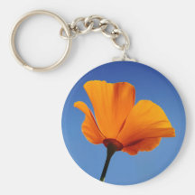 California Poppy Against Blue Sky Keychain