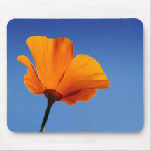 California Poppy Against Blue Sky Mouse Pads