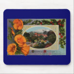 California Poppy Vintage Christmas mousepads