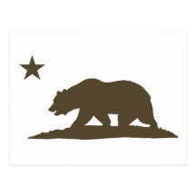 California Republic Bear - Brown Postcard