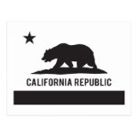 California Republic Flag - Black Post Card