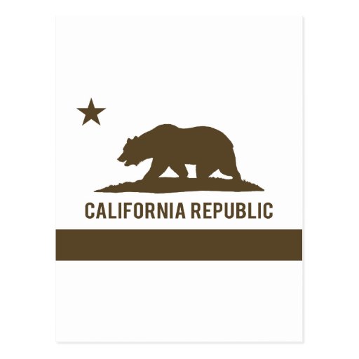 California Republic Flag - Brown Postcards