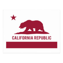 California Republic Flag - Red Post Card