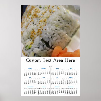 California Roll - Vegetarian Sushi Print by CountryCorner