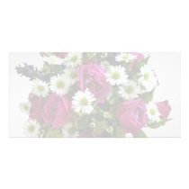 California Roses and Monte Casino White Asters Photo Card Template