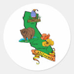 California Round Stickers