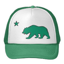 California state flag green bear symbol hat