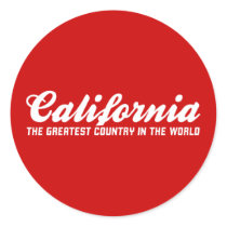 california the greatest country in the world round stickers