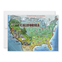 California USA Map Card Personalized Announcements
