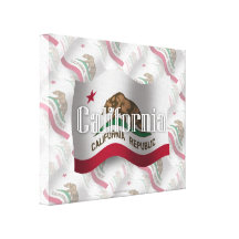 California Waving Flag Canvas Prints